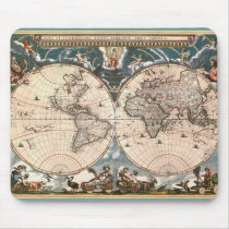 ANTIQUE MAP mousepads by EarthGifts ANTIQUE MAP mousepads