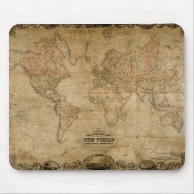 Antique Map Mousepad by RavenSpiritPrints