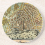 Antique Map of Amsterdam, Netherlands, Holland Coaster Antique Map of Amsterdam, Netherlands, Holland Coaster