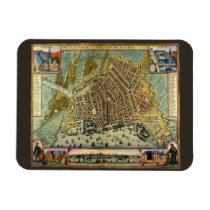 Antique Map of Amsterdam, Netherlands, Holland Rectangle Magnet