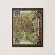 Antique Map of Amsterdam, Netherlands, Holland Puzzles