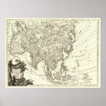 Antique Map of Asia 1787 Poster