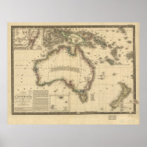 Antique Map of Australia 1826 posters