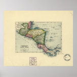 Antique Map of Central America - 1902 Poster