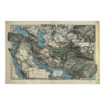 Antique Map of Central Asia 1885 posters