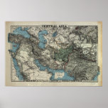 Antique Map of Central Asia 1885 posters