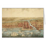 Antique Map of Chicago, LaSalle Street and River Greeting Card