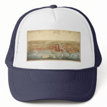 Antique Map of Chicago, LaSalle Street and River Trucker Hats