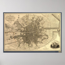 Antique Map of Dublin Ireland, 1797 Print