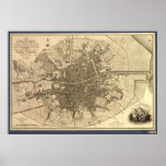 Antique Map of Dublin Ireland, 1797 Print