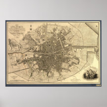 Antique Map of Dublin Ireland, 1797 Print