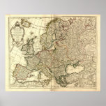Antique Map of Europe 1769 Posters