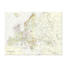 Antique map of Europe Stretched Canvas Print