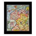 Antique Map of Fiesland - Fryslân - West Frisia posters by AntiqueImages Antique Map of Fiesland - Fryslân - West Frisia posters