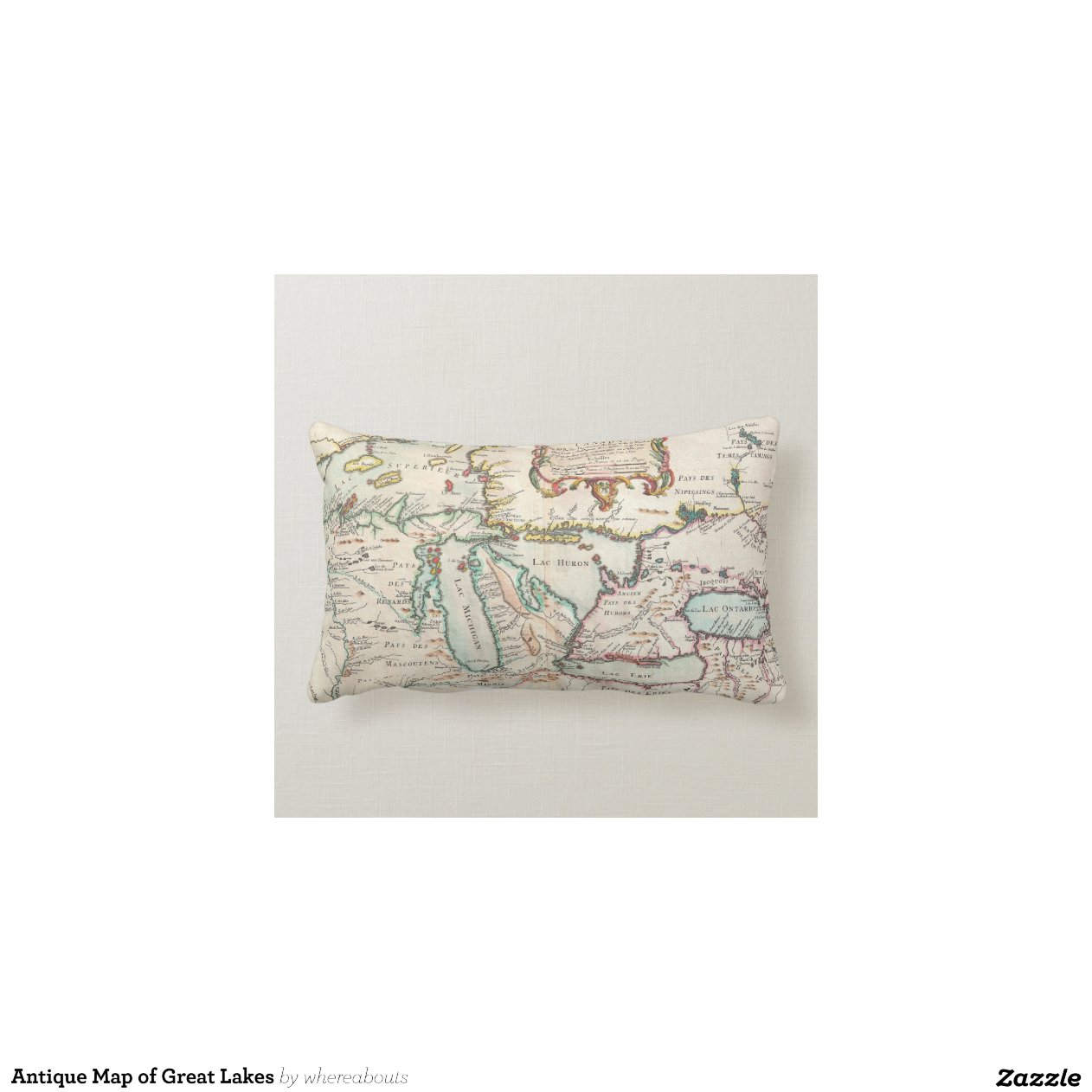 Antique Map of Great Lakes Throw Pillows Zazzle