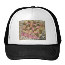 Antique Map of Hungary Hats