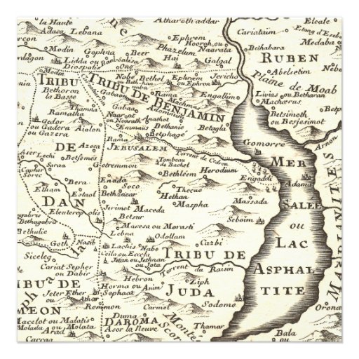 Antique Map of Israel Bar Miztvah Invitations