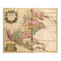 Antique map of North America posters
