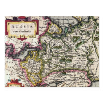 Antique Map of Russia Postcards - Peter Kaerius