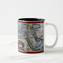 Antique Map of The Middle East Coffee Mugs