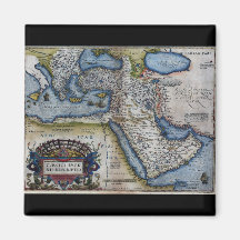 Antique Map of The Middle East Fridge Magnet
