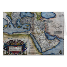 Antique Map of The Middle East Greeting Card