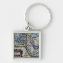 Antique Map of The Middle East Key Chain