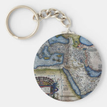 Antique Map of The Middle East Keychain