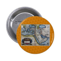 Antique Map of The Middle East Pinback Buttons