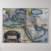 Antique Map of The Middle East Posters