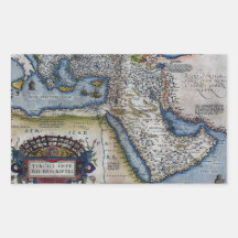 Antique Map of The Middle East Stickers