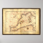 Antique Map of the Western Mediterranean Sea Posters