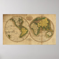 Antique Map of the World - 1795 Posters