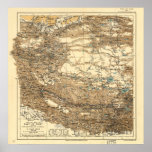 Antique Map of Tibet 1906-1908 Print