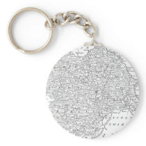 Antique Map of Yorkshire 1786 Key Chains
