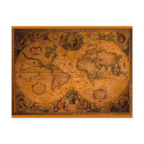 ANTIQUE MAP POST CARD