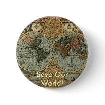 Antique Map Series Button