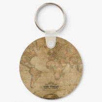 Antique Map Series keychains