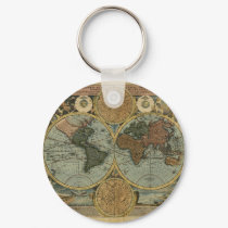 Antique Map Series keychains