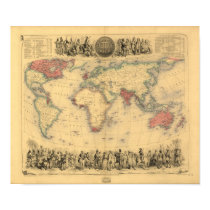 Antique Map - The British Empire 1850 posters