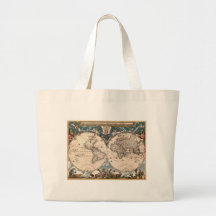 ANTIQUE MAP TOTE BAGS
