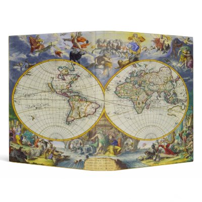Antique Maps - Circulas, by GalleryGifts 3 Ring Binders by GalleryGifts