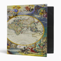 Antique Maps - Circulas, by GalleryGifts 3 Ring Binders