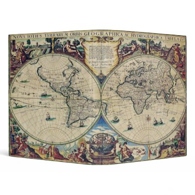 Antique Maps - Orbisgeographica, by GalleryGifts Vinyl Binder by GalleryGifts