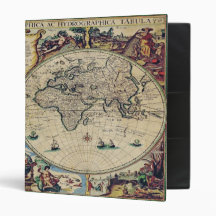 Antique Maps - Orbisgeographica, by GalleryGifts Vinyl Binder