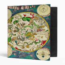 Antique Maps - Star Procession, by GalleryGifts 3 Ring Binder