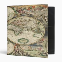Antique Maps - World Omnisphere, by GalleryGifts Vinyl Binder