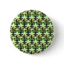 Antique Mardi Gras Fleur Pinback Button