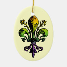 Antique Mardi Gras Fleur Christmas Tree Ornament