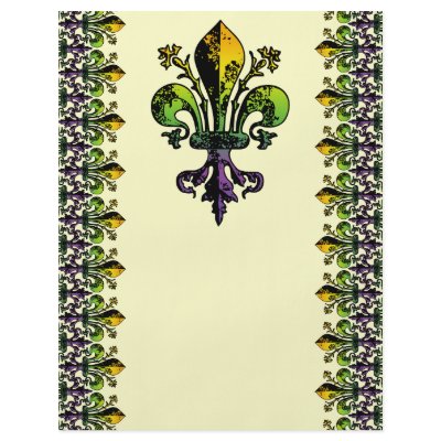 Antique Mardi Gras Fleur Personalized Flyer by FatTuesday